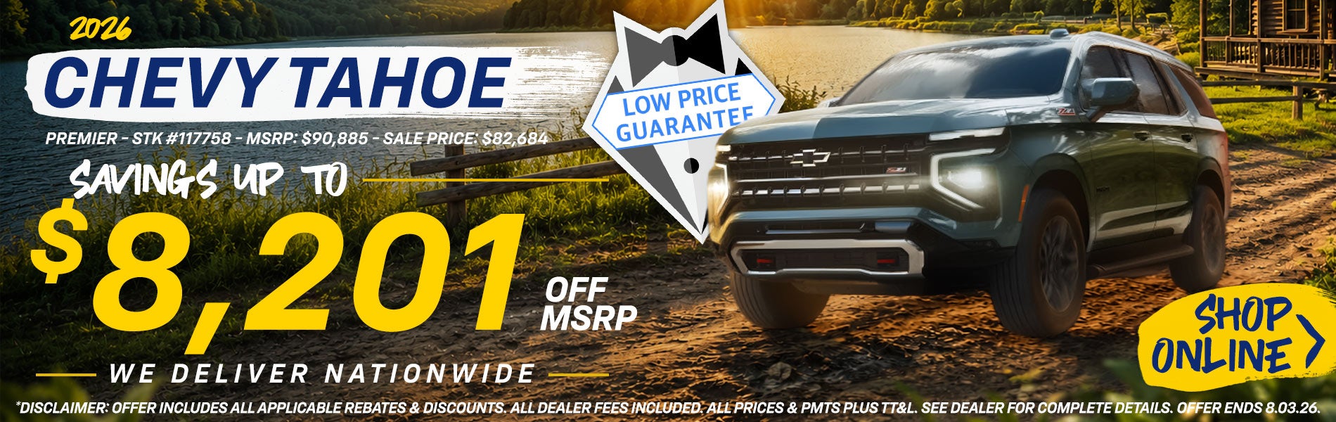 2026 Chevy Tahoe - Savings Up To $8,201 Off MSRP