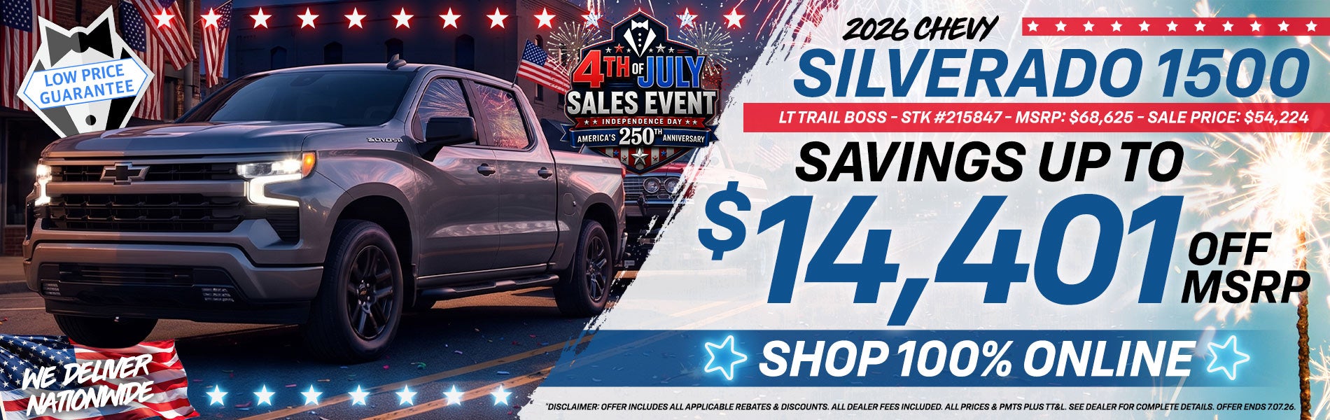 2026 Chevy Silverado 1500 - Savings Up To $14,401 Off MSRP