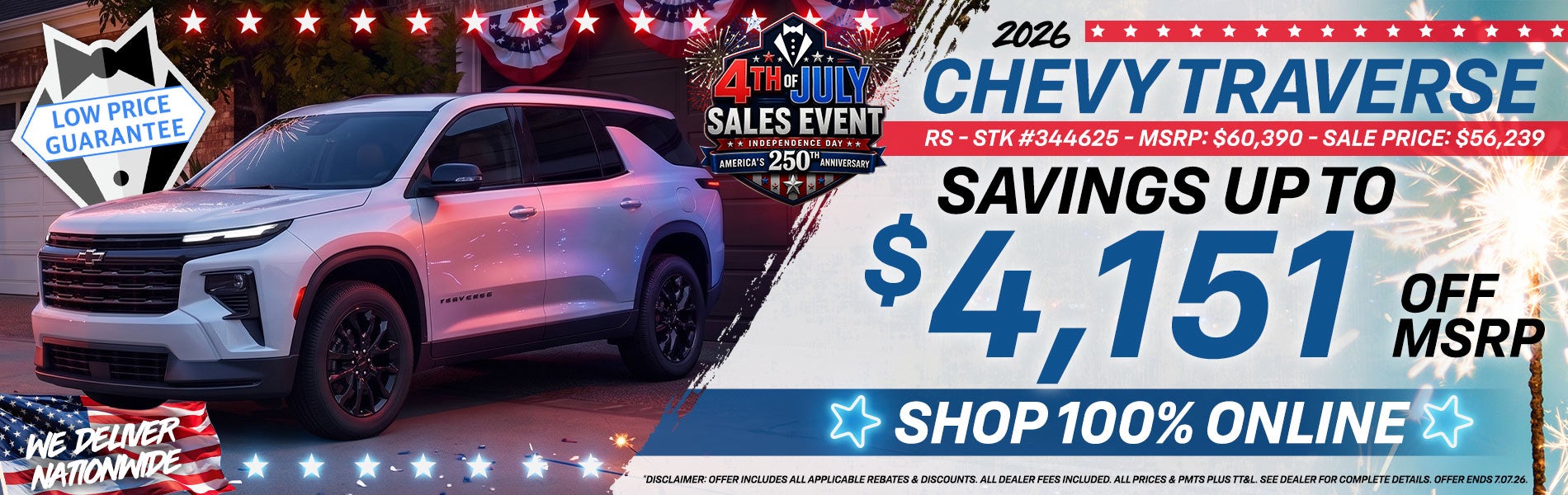 2026 Chevy Traverse - Savings Up To $4,151 Off MSRP