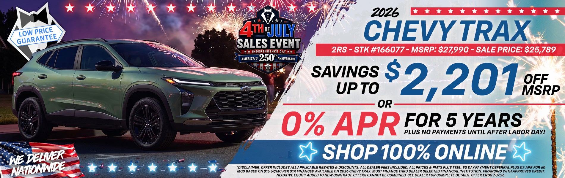 2026 Chevy Trax - Savings Up To $2,201 Off MSRP OR 0% APR
