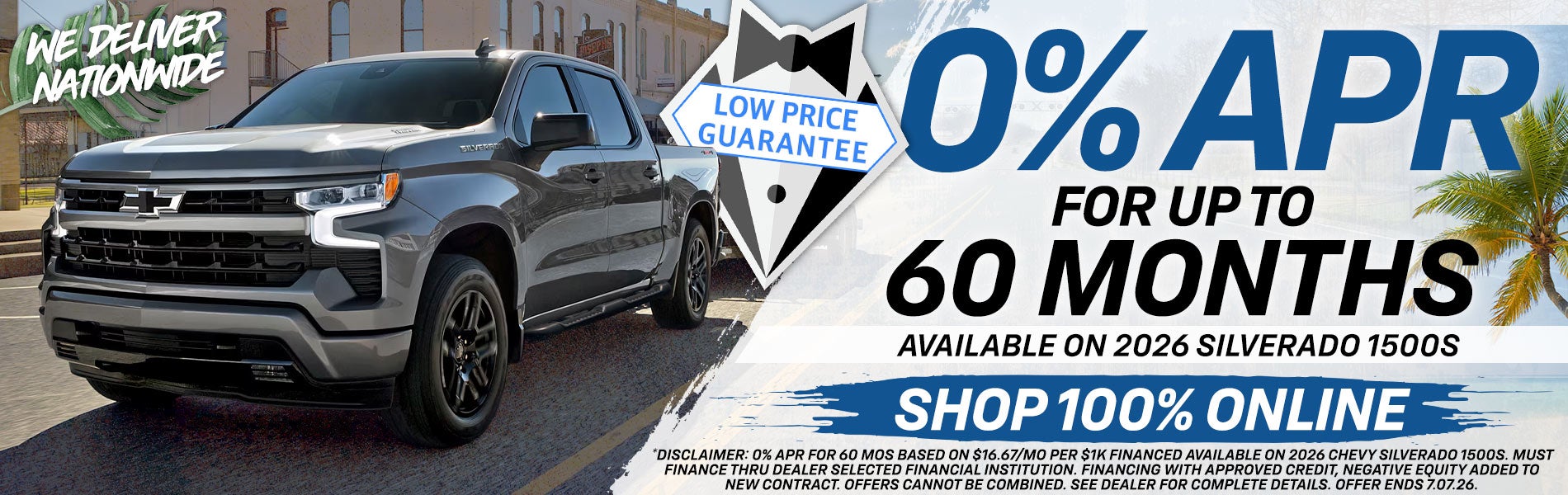 Get 0% APR For Up To 60 MOs On 2026 Chevy Silverado 1500s