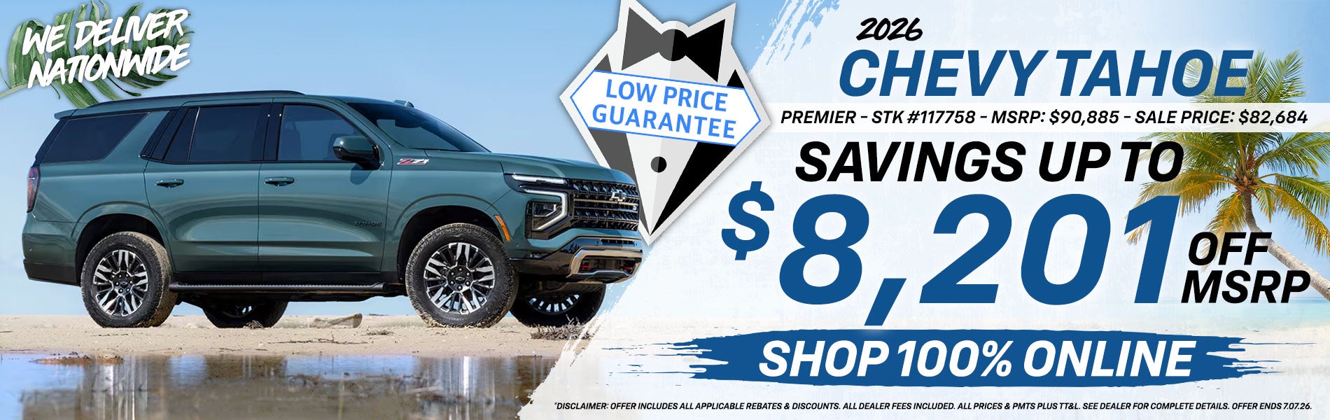2026 Chevy Tahoe - Savings Up To $8,201 Off MSRP