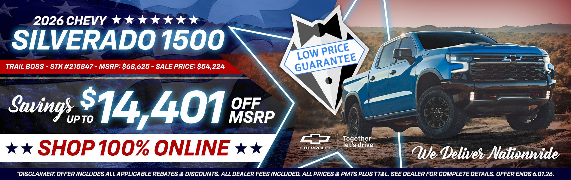 2026 Chevy Silverado 1500 - Savings Up To $14,401 Off MSRP