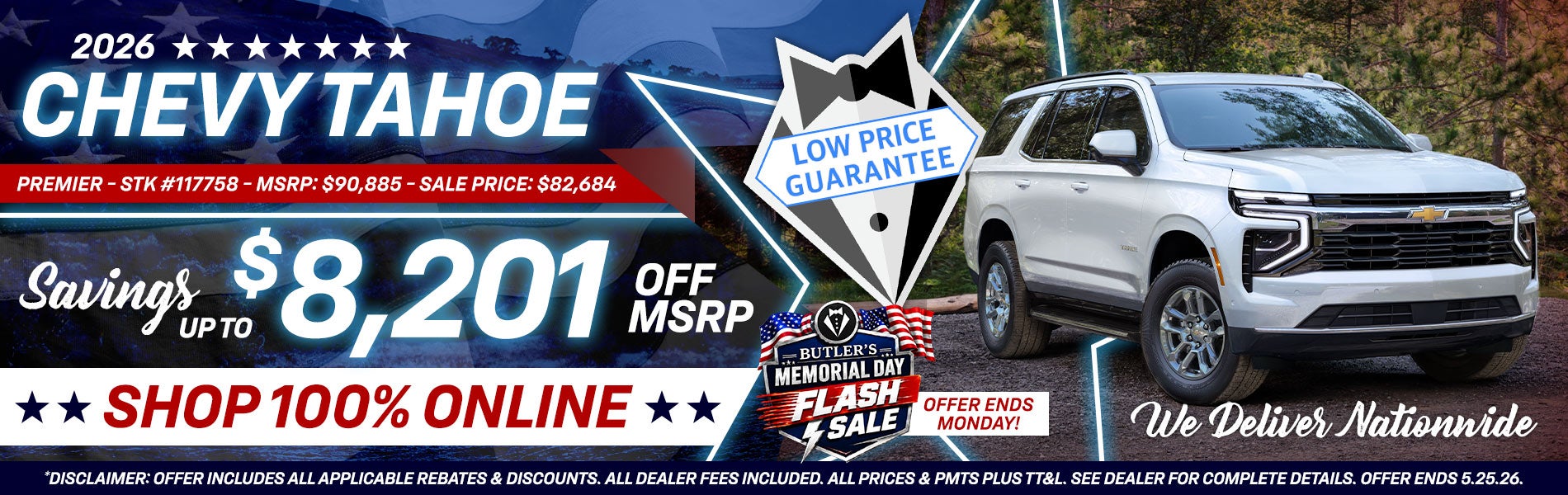 2026 Chevy Tahoe - Savings Up To $8,201 Off MSRP
