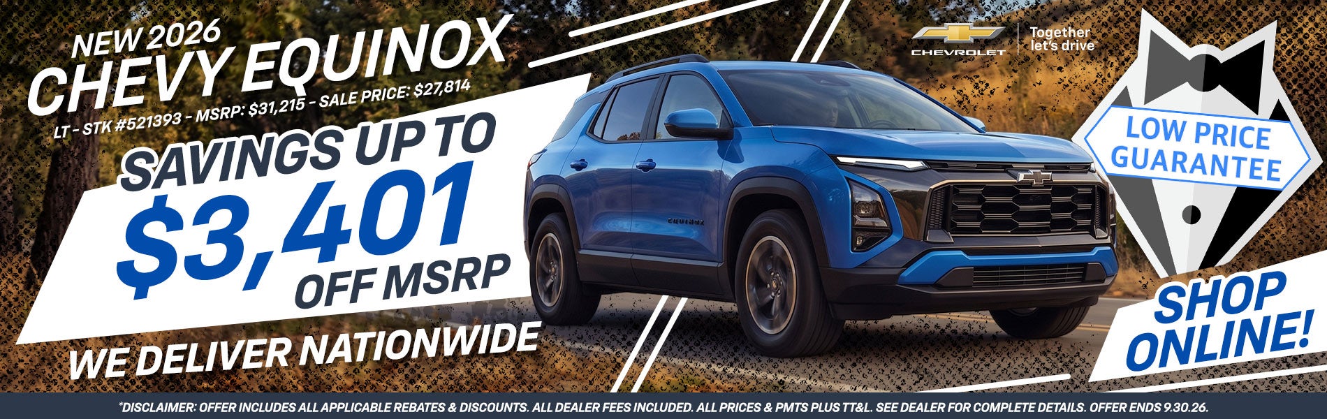2026 Chevy Equinox - Savings Up To $3,401 Off MSRP