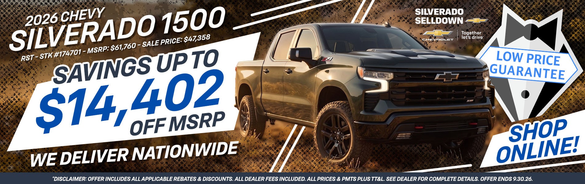 2026 Chevy Silverado 1500 - Savings Up To $14,402 Off MSRP