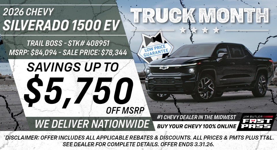 2026 Chevy Silverado EV Trail Boss - Savings Up To $5,750 Off MSRP