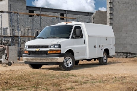 Chevrolet Express Cutaway at construction site.